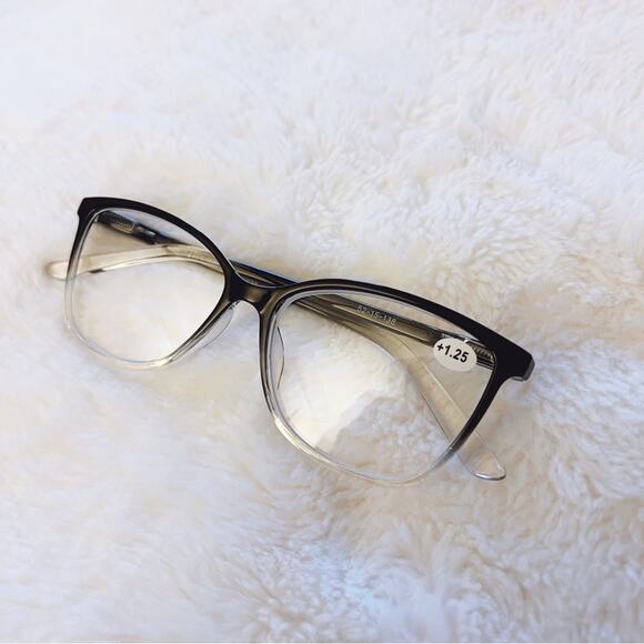 Emma Clear & Black Two Tone Reader Glasses - Picture 13 of 14